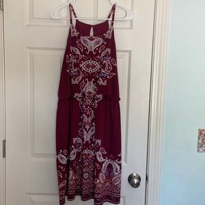 Womens dress XXL burgundy with design stretch fabric